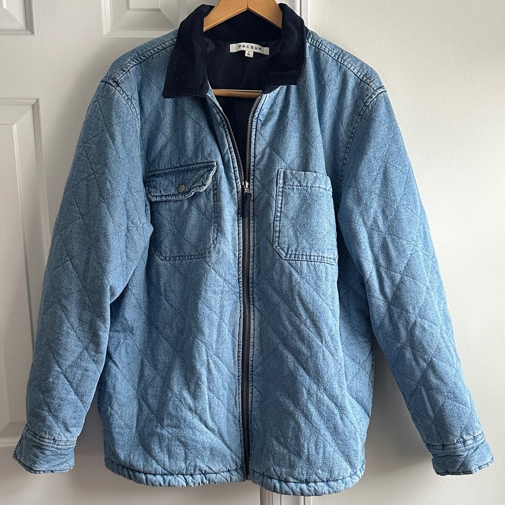 PacSun Quilted Blue Denim Jacket
